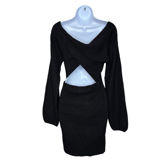 Majorelle | NEW Neva Ribbed Back Cut-Out Mini Dress in Black Size S - Picture 7 of 11